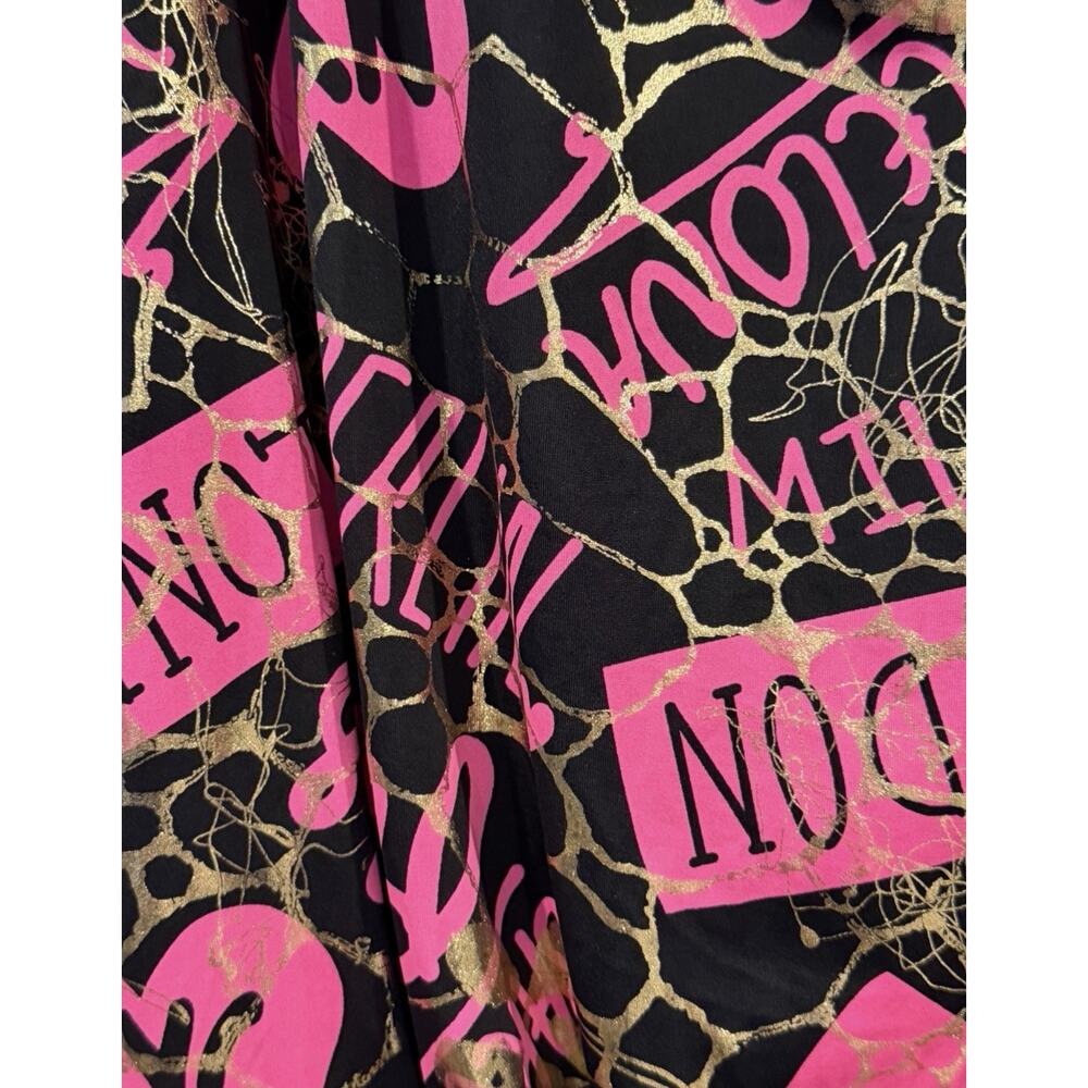 Caren Sport Black Pink Gold Bubble Hem Top Women’s 2X City Graphics Lace Y2K - Picture 15 of 16